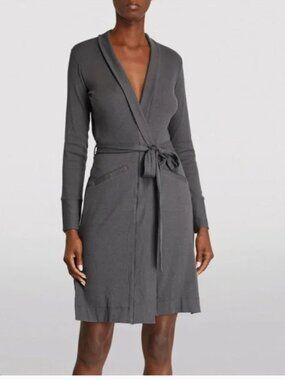 Commando Gray Luxury Ribbed Belted Long Line Cardigan Sz S